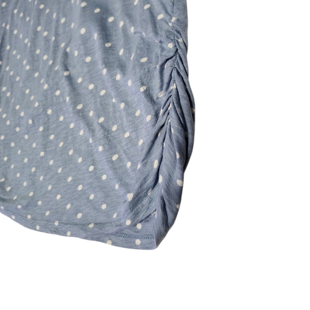 Style & Co. Blue Polka Dot Ruched Top/Shirt 3/4 Sleeve Women's Size Small - Picture 9 of 10